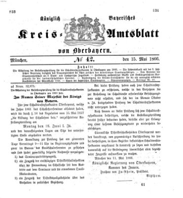 Königlich-bayerisches Kreis-Amtsblatt von Oberbayern (Münchner Intelligenzblatt) Dienstag 15. Mai 1866