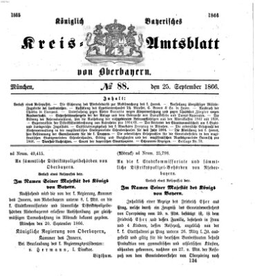 Königlich-bayerisches Kreis-Amtsblatt von Oberbayern (Münchner Intelligenzblatt) Dienstag 25. September 1866