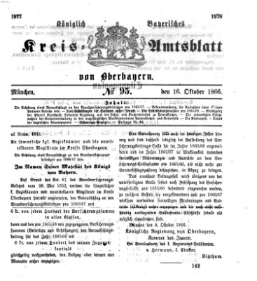 Königlich-bayerisches Kreis-Amtsblatt von Oberbayern (Münchner Intelligenzblatt) Dienstag 16. Oktober 1866