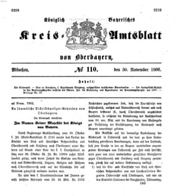 Königlich-bayerisches Kreis-Amtsblatt von Oberbayern (Münchner Intelligenzblatt) Freitag 30. November 1866