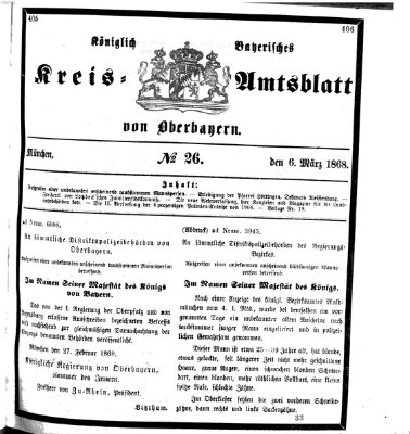 Königlich-bayerisches Kreis-Amtsblatt von Oberbayern (Münchner Intelligenzblatt) Freitag 6. März 1868