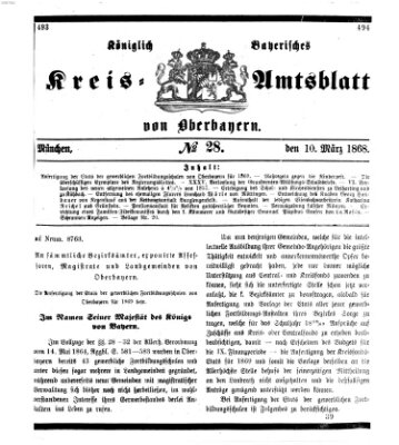 Königlich-bayerisches Kreis-Amtsblatt von Oberbayern (Münchner Intelligenzblatt) Dienstag 10. März 1868