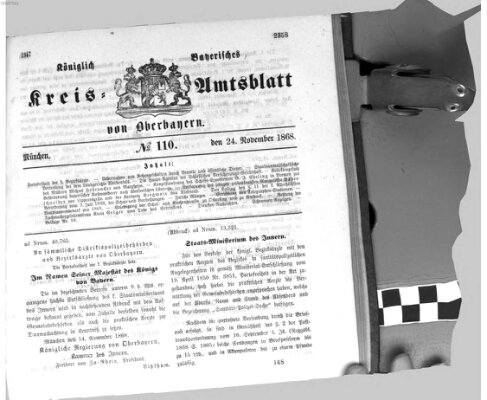 Königlich-bayerisches Kreis-Amtsblatt von Oberbayern (Münchner Intelligenzblatt) Dienstag 24. November 1868