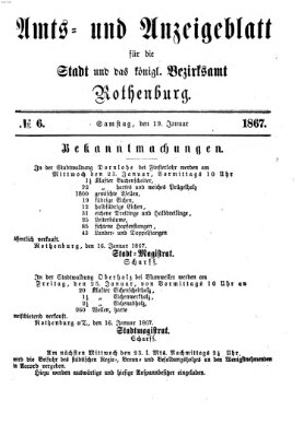 Amts- und Anzeigenblatt für die Stadt und das Königl. Bezirksamt Rothenburg Samstag 19. Januar 1867