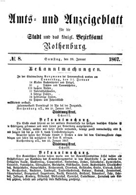 Amts- und Anzeigenblatt für die Stadt und das Königl. Bezirksamt Rothenburg Samstag 26. Januar 1867