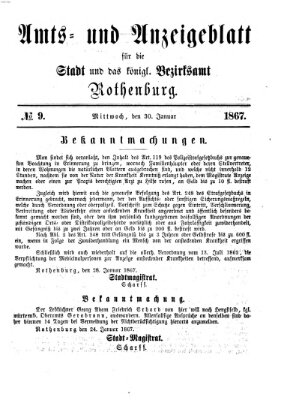 Amts- und Anzeigenblatt für die Stadt und das Königl. Bezirksamt Rothenburg Mittwoch 30. Januar 1867