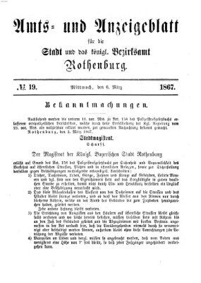 Amts- und Anzeigenblatt für die Stadt und das Königl. Bezirksamt Rothenburg Mittwoch 6. März 1867