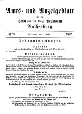 Amts- und Anzeigenblatt für die Stadt und das Königl. Bezirksamt Rothenburg Mittwoch 2. Oktober 1867