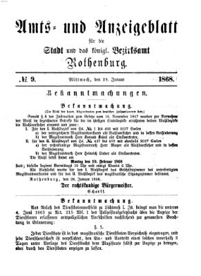 Amts- und Anzeigenblatt für die Stadt und das Königl. Bezirksamt Rothenburg Mittwoch 29. Januar 1868