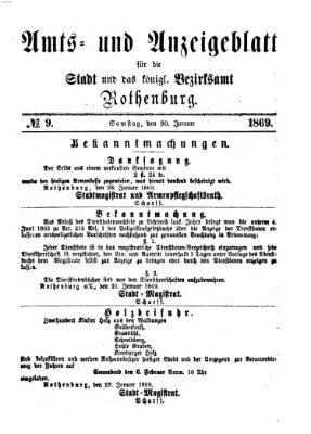 Amts- und Anzeigenblatt für die Stadt und das Königl. Bezirksamt Rothenburg Samstag 30. Januar 1869