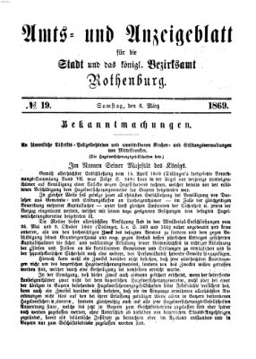 Amts- und Anzeigenblatt für die Stadt und das Königl. Bezirksamt Rothenburg Samstag 6. März 1869