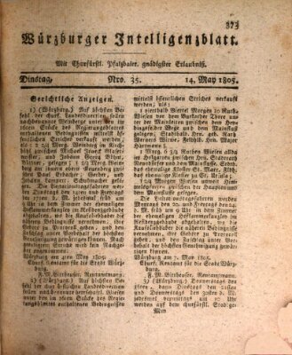 Würzburger Intelligenzblatt Dienstag 14. Mai 1805