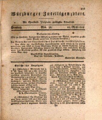 Würzburger Intelligenzblatt Dienstag 28. Mai 1805