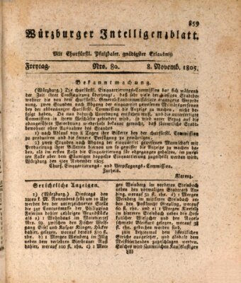 Würzburger Intelligenzblatt Freitag 8. November 1805