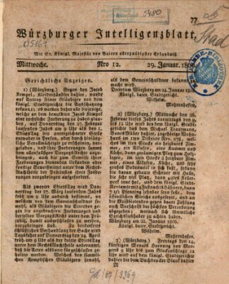 Würzburger Intelligenzblatt Mittwoch 29. Januar 1806