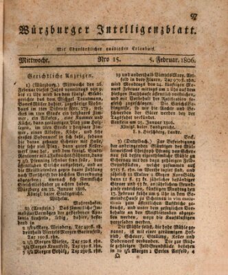 Würzburger Intelligenzblatt Mittwoch 5. Februar 1806