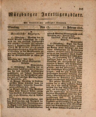 Würzburger Intelligenzblatt Montag 10. Februar 1806