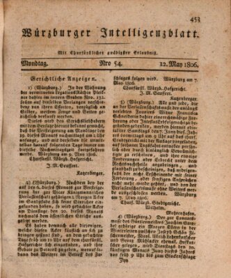 Würzburger Intelligenzblatt Montag 12. Mai 1806