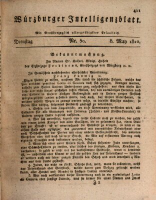 Würzburger Intelligenzblatt Dienstag 8. Mai 1810