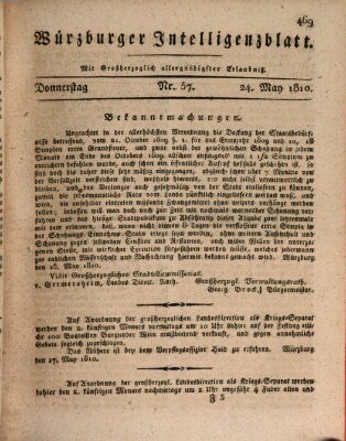 Würzburger Intelligenzblatt Donnerstag 24. Mai 1810