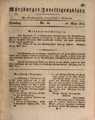 Würzburger Intelligenzblatt Samstag 26. Mai 1810