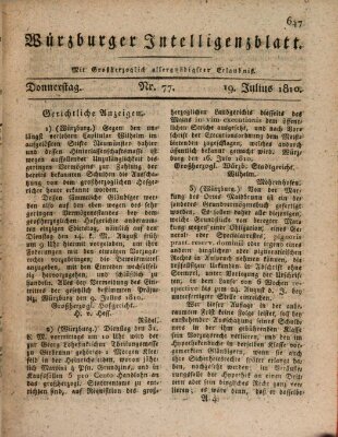 Würzburger Intelligenzblatt Donnerstag 19. Juli 1810