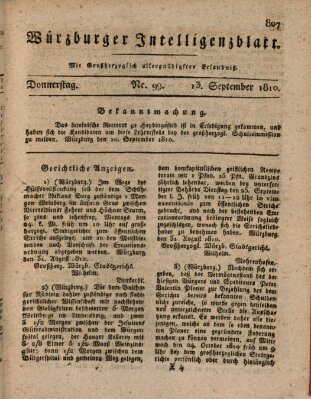 Würzburger Intelligenzblatt Donnerstag 13. September 1810