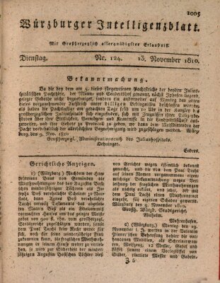 Würzburger Intelligenzblatt Dienstag 13. November 1810