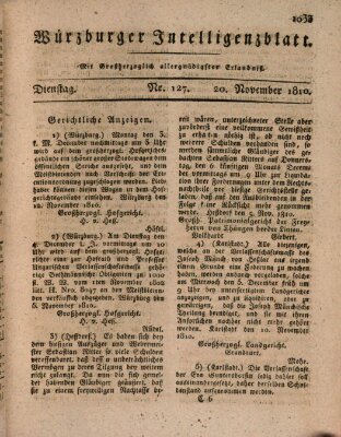 Würzburger Intelligenzblatt Dienstag 20. November 1810