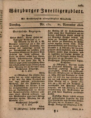 Würzburger Intelligenzblatt Dienstag 27. November 1810