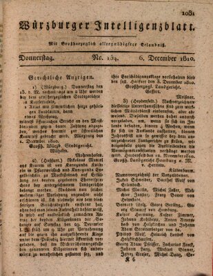 Würzburger Intelligenzblatt Donnerstag 6. Dezember 1810