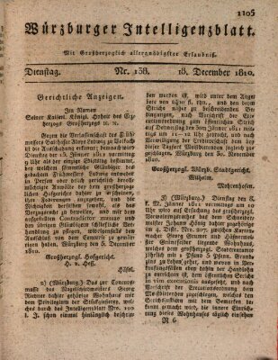 Würzburger Intelligenzblatt Dienstag 18. Dezember 1810