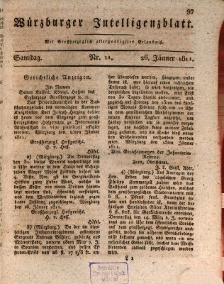 Würzburger Intelligenzblatt Samstag 26. Januar 1811