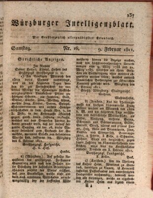 Würzburger Intelligenzblatt Samstag 9. Februar 1811