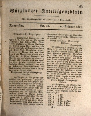 Würzburger Intelligenzblatt Donnerstag 14. Februar 1811