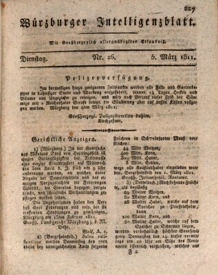 Würzburger Intelligenzblatt Dienstag 5. März 1811