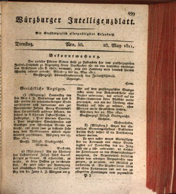 Würzburger Intelligenzblatt Dienstag 28. Mai 1811