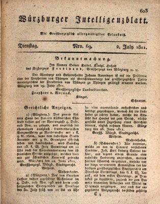 Würzburger Intelligenzblatt Dienstag 2. Juli 1811