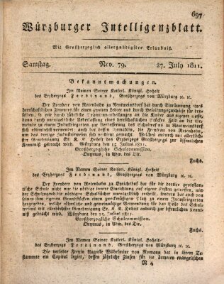 Würzburger Intelligenzblatt Samstag 27. Juli 1811