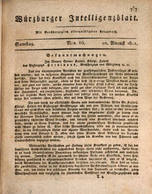 Würzburger Intelligenzblatt Samstag 10. August 1811