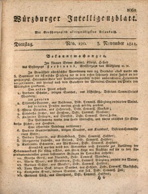 Würzburger Intelligenzblatt Dienstag 5. November 1811