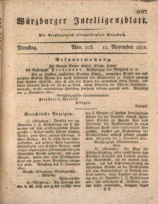 Würzburger Intelligenzblatt Dienstag 12. November 1811