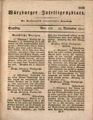 Würzburger Intelligenzblatt Samstag 16. November 1811