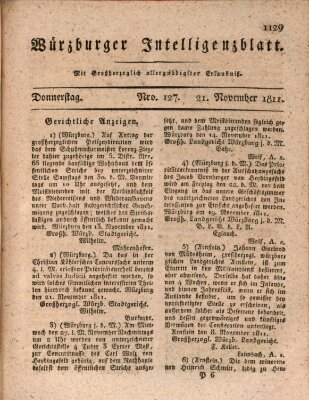 Würzburger Intelligenzblatt Donnerstag 21. November 1811