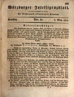 Würzburger Intelligenzblatt Samstag 9. Mai 1812