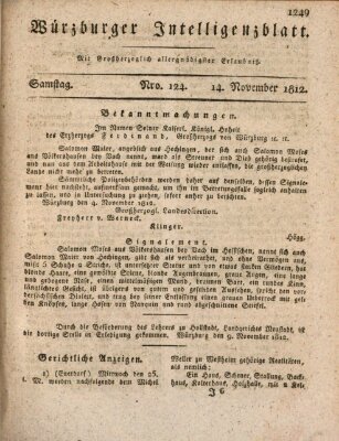 Würzburger Intelligenzblatt Samstag 14. November 1812