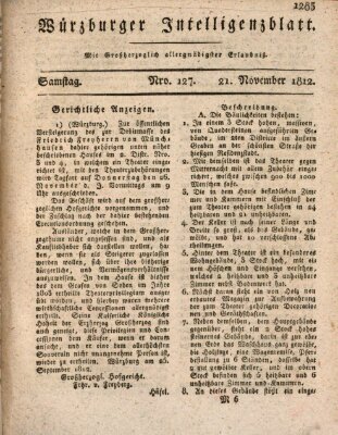 Würzburger Intelligenzblatt Samstag 21. November 1812