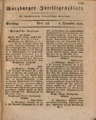 Würzburger Intelligenzblatt Samstag 5. Dezember 1812