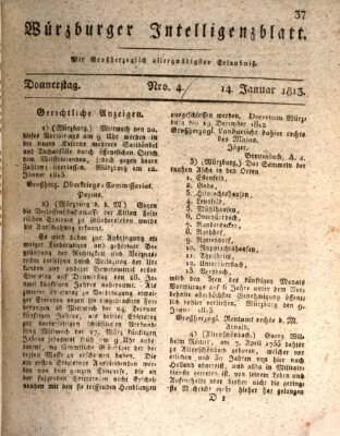 Würzburger Intelligenzblatt Donnerstag 14. Januar 1813