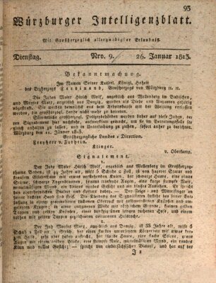 Würzburger Intelligenzblatt Dienstag 26. Januar 1813